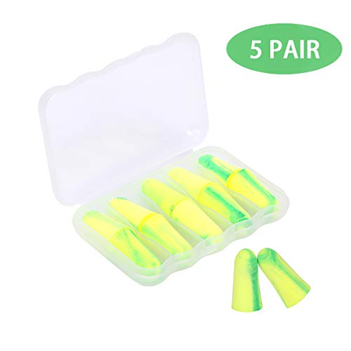 Bouchons d'oreille, Bojly 10 PCS Bouchons Oreilles Max SNR 37db en éponge de Haute Densité élastique Anti Bruit pour Dormir, élèves, Musiciens, Concerts et Festivals, etc