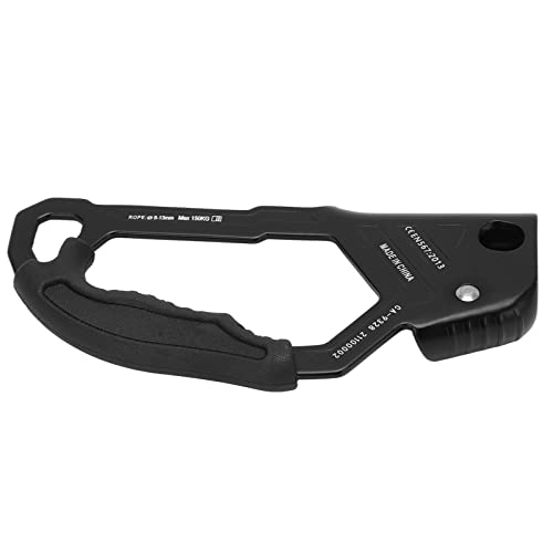 POENVFPO Ascendeur Manuel, Serre-Corde d'escalade en Aluminium 7075 de qualité Supérieure, Supporte Une Charge de 331 LB, Idéal pour Les Arboristes et Les Grimpeurs (Bloqueur Gauche Noir)
