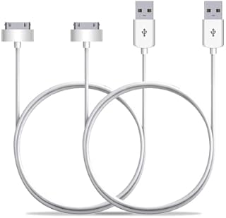 (2-Pack) DV USB Sync and Charging Data Cable for iPhone 4/4s, iPhone 3G/3GS, iPad 1/2/3, iPod, 30-Pin Cables Charger Lead - 1M White (2-Pack)