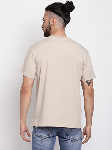 Image of Cantabil Men's Cotton Blend Printed Round Neck T-Shirt (Regular Fit)