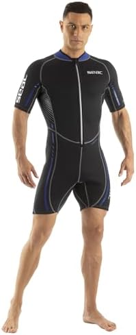 SEAC Trendy Man, Muta Corta Monopezzo in Neoprene da 2.5 mm con Zip Frontale, per Snorkeling, Surf e Sport Acquatici in Acque Temperate per Adulti e Bambini