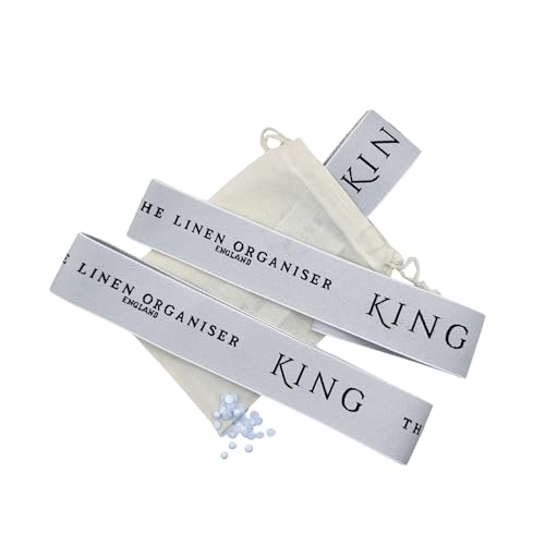KING SIZE Linen Organiser Bedding Bands (3 Pack) Strong Elastic Bedding Organiser to Keep Sheets Duvet Covers & Pillowcases Neat and Folded + Reusable Canvas Storage Pouch By Halfyard Studio
