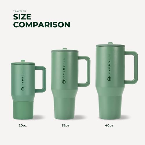 Image of HydroJug Traveler 32oz, Insulated Tumbler with Handle & Straw, Sage