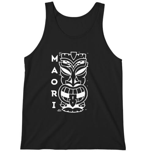 Débardeur noir TIKI avec impression graphique tatouage maori premium