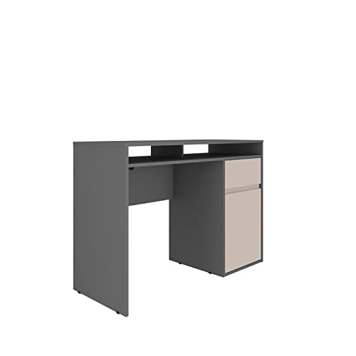Techni Mobili Home Office Workstation with Storage Computer Desk, 17.75" D x 43.3" W x 29" H, Grey