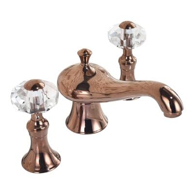 Miscelatore per Lavabo, Diffuso, A Tre Fori, da 8 Pollici, in Ottone, Oro E Nero, per Lavabo, con Gru,Rose Gold 1
