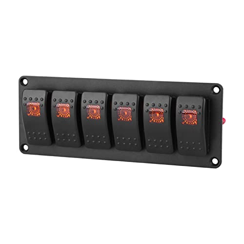 Painel de Interruptores de Carro, 12-24v, 6 Gang, Painel de Interruptor de Balancim para Carro, Rv,