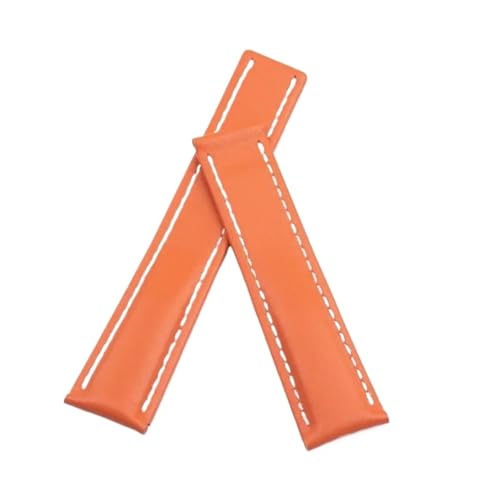 22mm 24mm �Ή� TAG Heuer MONACO CARRERA �w���e�[�W���U�[ �N���R�_�C���O���C�� �E�H�b�`�o���h �u���b�N �V���o�[ �܂肽���݃A�N�Z�T���[(Orange Flat Leather,22MM_SILVER BUCKLE)