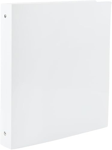 Miniatura 2 de JAM PAPER Carpeta de plástico de 1 pulgada, carpeta blanca de 3 anillas, se vende individualmente