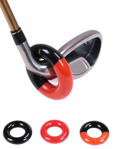 SJPAFDC Golf Swing Weight Rings 3 Pack, Weighted Golf Club Donut Trainer, Golf Warm Up Practice Accessories for Men Women, Fits All Irons Drivers Woods, Black Red Black-Red