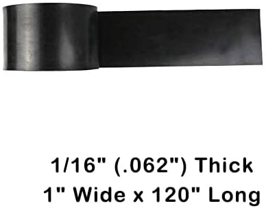 NABOWAN Solid Rubber Sheets,Strips,Rolls 1/16" (.062") Thick x 1" Wide x 120" Long, Thin Neoprene Rubber, Perfect for DIY Gasket Material, Sealing, Liner, Shield, Padding, Mat