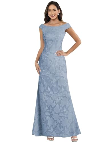 VCCICANY Lace Applique Mother of The Bride Dresses for Women Off The Shoulder Mermaid Long Evening Formal Gown