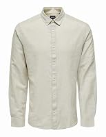 Only & Sons Men's Caiden Long Sleeve Linen Shirt,