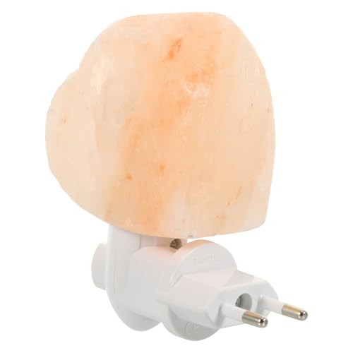 COLLBATH Lampada da Tavolo Cristallo di Sale Forma di Cuore Minerale Naturale con LED Decorativa per Camera da Letto e Soggiorno Tensione Acv Elegante Luce Notturna