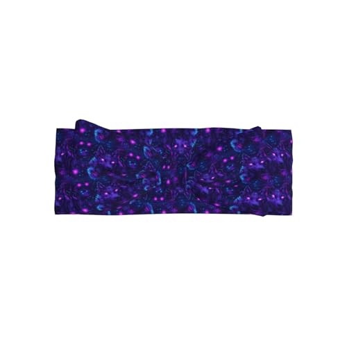 Neon Purple Wolf Print Baby Girl Bows Headbands Baby Girls Newborn Headbands Infant Toddlers 0-6 Months