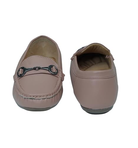 Image of Pluxh Women's Classic Ballet Flats with Metal Detail | Soft Padded Slip-On Shoes | Lightweight Comfort Footwear | Flexible Sole | Office, Casual