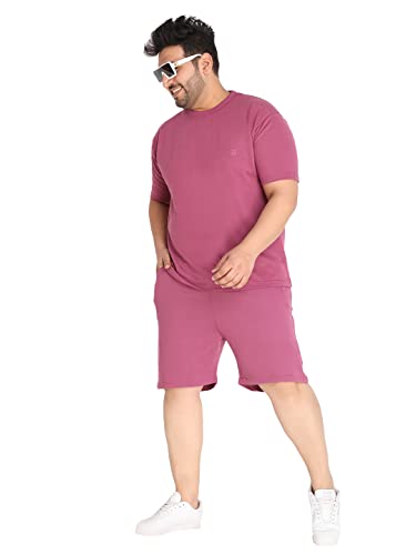Image of CHKOKKO Men's Plus Size Terry Cotton Loose Fit Half Sleeves T-Shirt