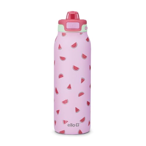 Image of Ello Pop & Fill Insulated Stainless Steel Water Bottle with Quick Fill Lid, Leakproof Locking, Sip or Chug Spout, BPA-Free, Double Wall Vacuum Insulated for Sports, Travel & School- 22oz / 32oz / 40oz