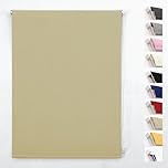 Funky Gadgets Roller Blind, Easy Fit - Thermal Blackout Roller Blinds 3 Pass Black Out Fabric, Trimmable Insulated UV Protection Child Safe Home Office Window Blinds Cappuccino (120cm x 165cm Drop)