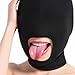 2PCS Sexy Unisex Full Face Open Mouth Mask Half Face Blindfold Bdsm SM Cosplay Sissy Kink Mask Halloween Masquerade Accessories