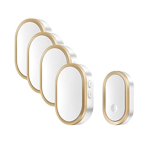 ワイヤレスチャイム 受信機4個&送信機1個 呼び鈴 36曲選択可能 4段階音量調節 防水 工事不要 取付簡単 最大300M無線範囲 ドアベル 介護 玄関チャイム PSE認証済