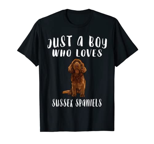 Im Just A Boy Who Loves Sussex Spaniels Perro Lover Regalo Camiseta