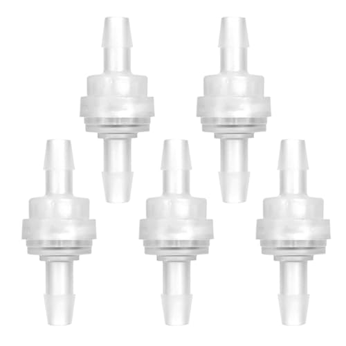 Nicear 5 válvulas de retención de plástico de 6 mm, válvula unidireccional resistente al ozono, previene el reflujo de agua para tratamiento de agua y purificación de aire.
