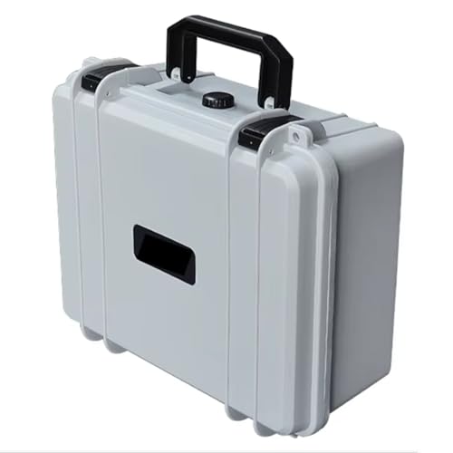 Wzxksoac Maleta Portátil de Plástico Rígido Grueso para Equipos, Caja de Herramientas, Caja de Instrumentos de Gran Capacidad con Esponja Gris.