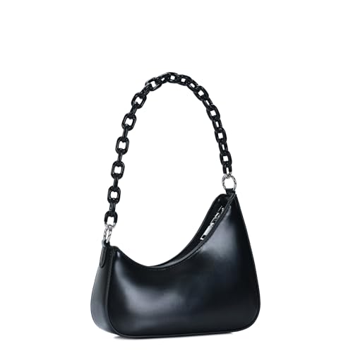 MMS Design Studio Selma Chain Link Shoulder Bag | Vegan Leather Bag for Women with Chain Strap | Compact and Stylish Purse |2