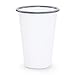 Crow Canyon Home Enamelware Tumbler, 14 oz, Vintage White with Grey Rim (Set of 4)