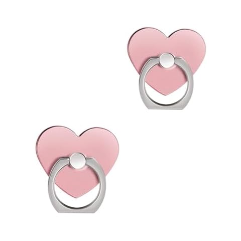 ISKIP 2Pcs Heart-Rose Mobile Phone Ring Grips Cover