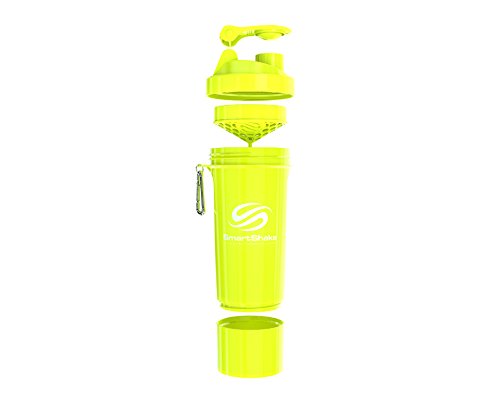 Smartshake Water Bottle, 17 oz, Slim Neon Yellow