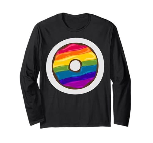 Rainbow Pride Donut Coloré Glaçage Art Manche Longue