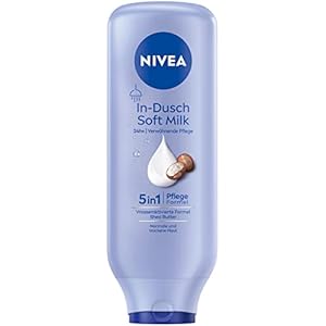 NIVEA In-Dusch Soft Milk (400 ml), Körpercreme mit Shea Butter und wasseraktivierter 5in1 Pflege Formel, feuchtigkeitsspendende Body Lotion für die Dusche
