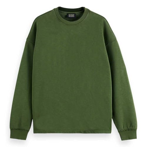 Scotch & Soda Mens 3 Crosses Crewneck Sweatshirt, Khaki, L UK