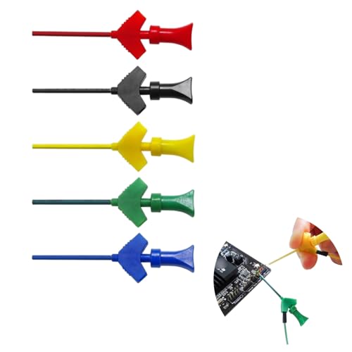 Mini pinza de prueba con gancho, sonda puente SMD IC cable silicona for pruebas analizador lógico (10 pcs(B))