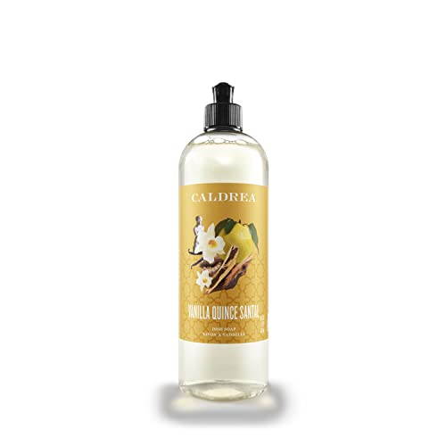 Image of Caldrea Dish Soap, Dishwashing Liquid made with Soap Bark, Aloe Vera and Cardamom Seed Oil, Vanilla Quince Santal scent, 16 oz