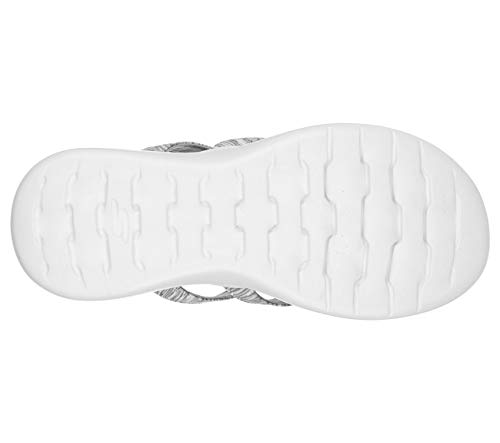 Skechers Performance Women's On The GO 600 Luxe-Luvly Slide Sandal Gray/Blue 7 M US