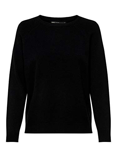 ONLY Onllesly Kings L/S Pullover Knt Noos Suéter, Negro (Black Black), M Mujer
