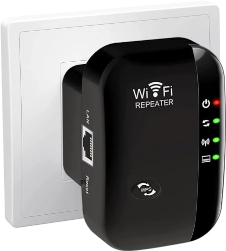 WiFi Repeater WiFi Booster 300 Mbps 2,4 GHz Wireless Extender Signalverstärker des Netzwerks haben AP/RP und WPS Funktion, kompatibel mit allen Internetboxen