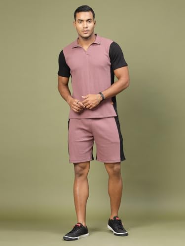 Image of Rigo Cotton Blend Waffle Knit Self Textured Co-Ord Set For Men's|Night Suit Set|Lounge-Wear Pajama Set|Night Wear, Beach Wear, Vacation Wear