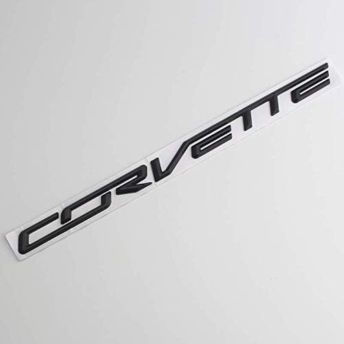 1 emblema de corbeta de metal 3D, placa de identificación para puerta trasera compatible con Corvette (negro))