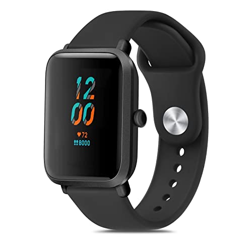 Vancle Correa para Amazfit Bip/Bip Lite/Bip S/Bip S Lite/Bip U/Bip U Pro/Bip 3/Bip 3 Pro,Correas Clásica de Suave Silicona Pulseras de Repuesto para Amazfit Bip U para Hombres Mujeres(Negro)