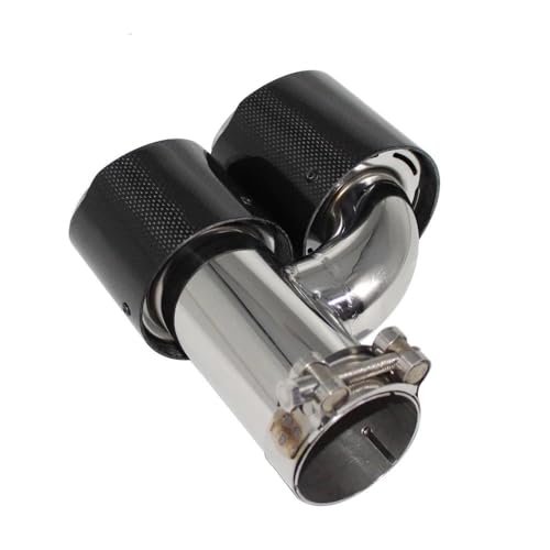 Silenciador de coche doble para lucir en concentraciones tuning con carbono brillante en H 4
