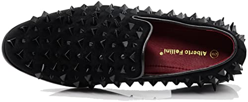 Image of SPK16 Men's Vintage Spike Dress Loafers Slip On Fashion Shoes Classic Tuxedo Dress Shoes
