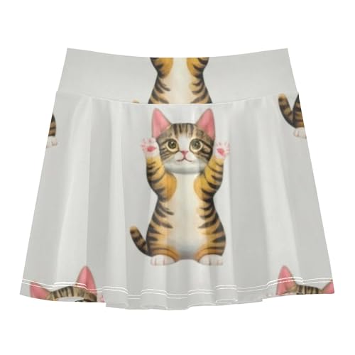 Tennis Skirts Kids Cute Cats Girls' Shorts Athletic Skorts Print Flowy Skort 4t