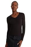 cashmere pullover damen sale Ärmellänge: Langärmelig C&A Damen Pullover V-Ausschnitt Viskose Unifarben schwarz L