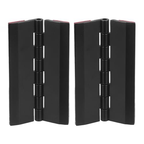 QUARKZMAN 2 Piezas Bisagras de Acrílico, Bisagra Plegable Continua de Piano Autoadhesiva 75x45mm para Cajón de Gabinete Soporte de Exhibición DIY, Negro
