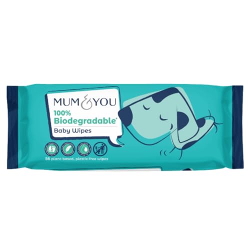 Mum & You Baby Wipes Travel Pack- 56 wipes- 100% Biodegradable Wet Wipes | 99.4% Water. Ideal for Sensitive Newborn Skin | Gentle & Eco-Friendly Baby Wet Wipes (56 Count -Single Pack)