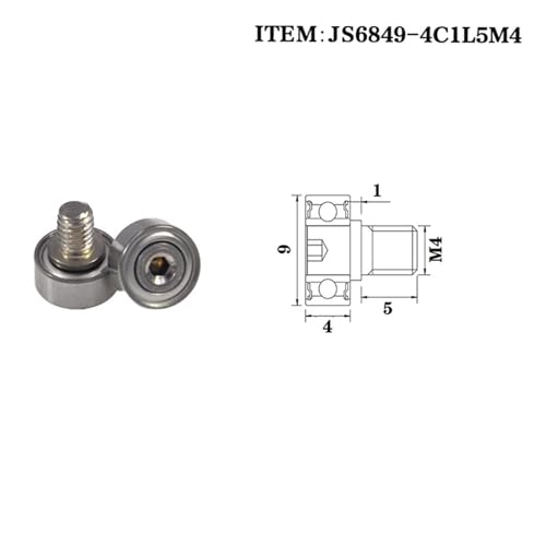 Rodamiento JS6849-4C1L5M4 con polea de guiado suave y rosca m4 3